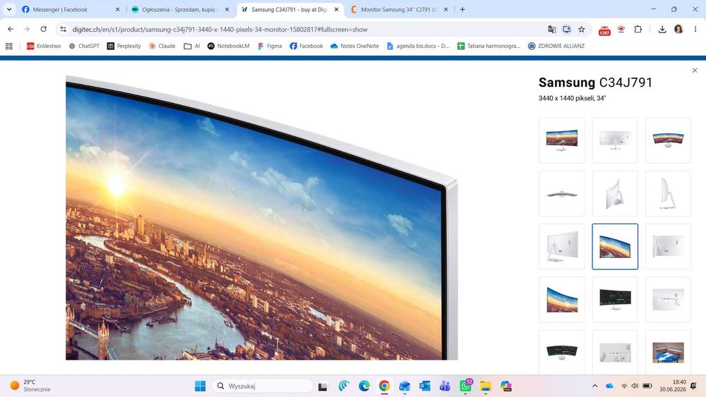 Monitor Samsung C34J791 - zepsuty! PŁACISZ, ILE CHCESZ