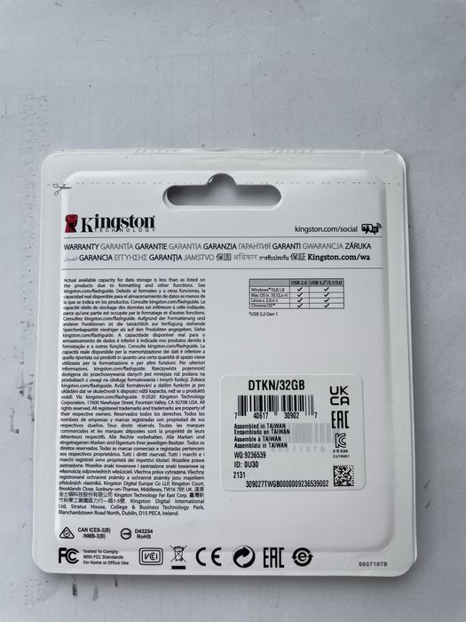Флеш пам'ять Kingston DataTraveler Kyson 32GB USB 3.2 Silver/Black (DTKN/32GB) флешка 32ГБ НОВА