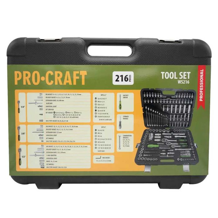 Набір ручного інструменту Procraft WS216 216 предметів