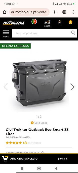 Mala GIVI Outback EVO 33 Ltrs Direita Black Line - NOVA -