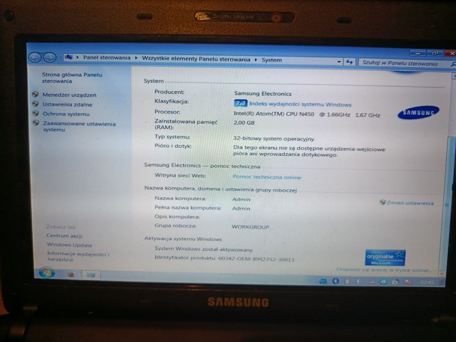 Notebook netbook laptop Samsung N150. Stan 5+/6