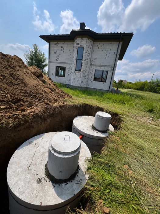 Монтаж септика‼️ З бетонних кілець під ключ, копка каналізации, колодци