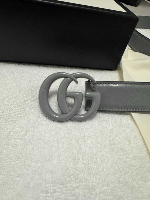 Gucci GG Marmont thin Belt Gray 115cm