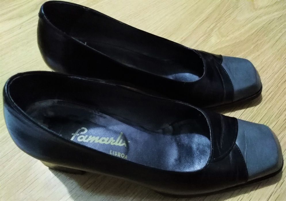 Sapatos Cinza e Pretos: Tam 35