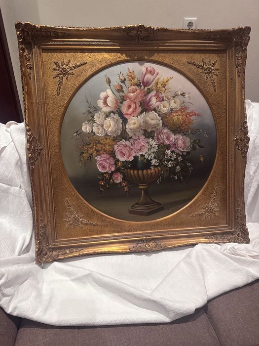 Quadro pintado a oleo sobre a tela