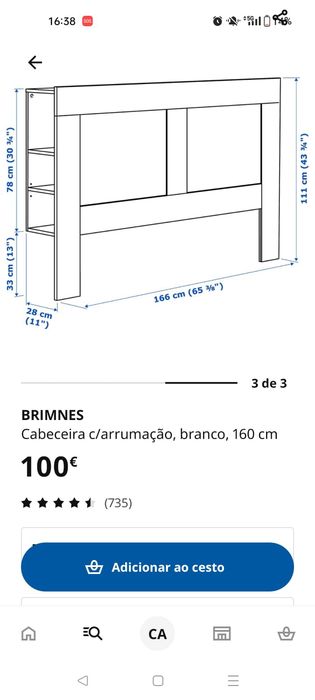 Cama + Cabeceira BRIMNES