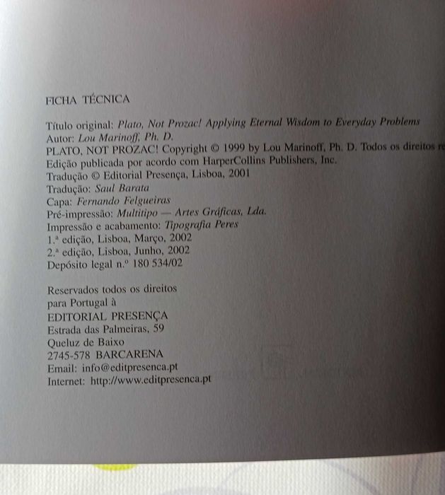 Marinoff, Mais Platão, Menos Prozac!