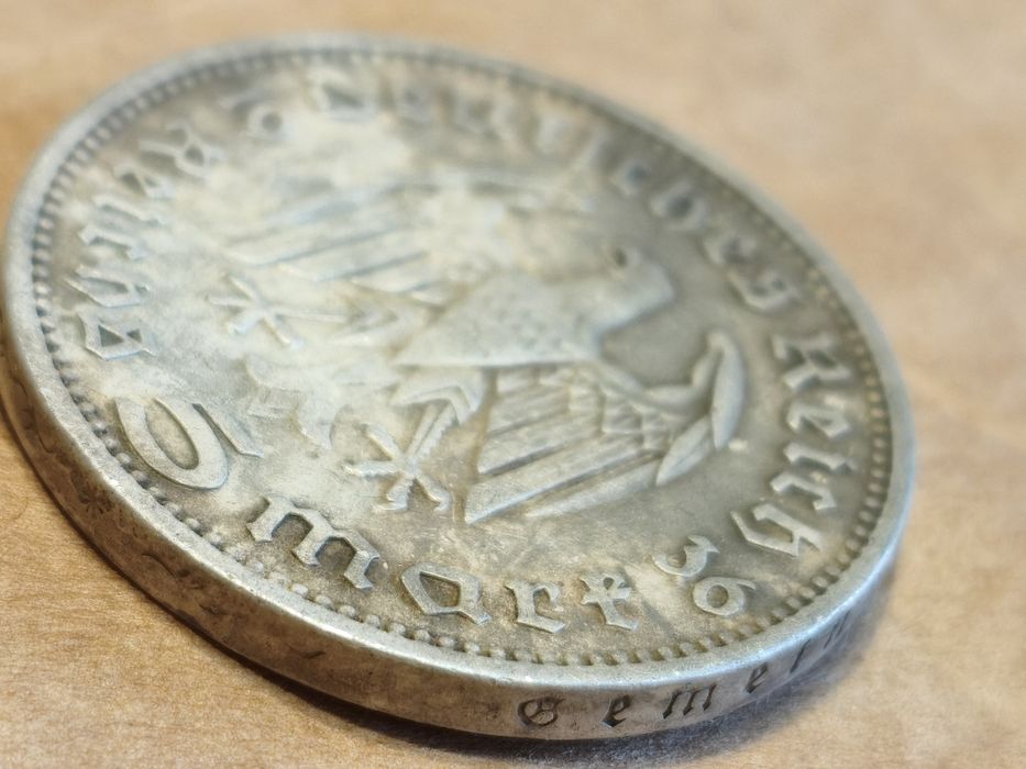 5 marek hindenburg 1936 srebro oryginał