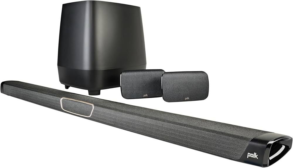 Barra de Som Polk Audio Magnifi Max SR + Altifalante Surround, Wireless 5.1  com 400 w. Som de qualidade profissional