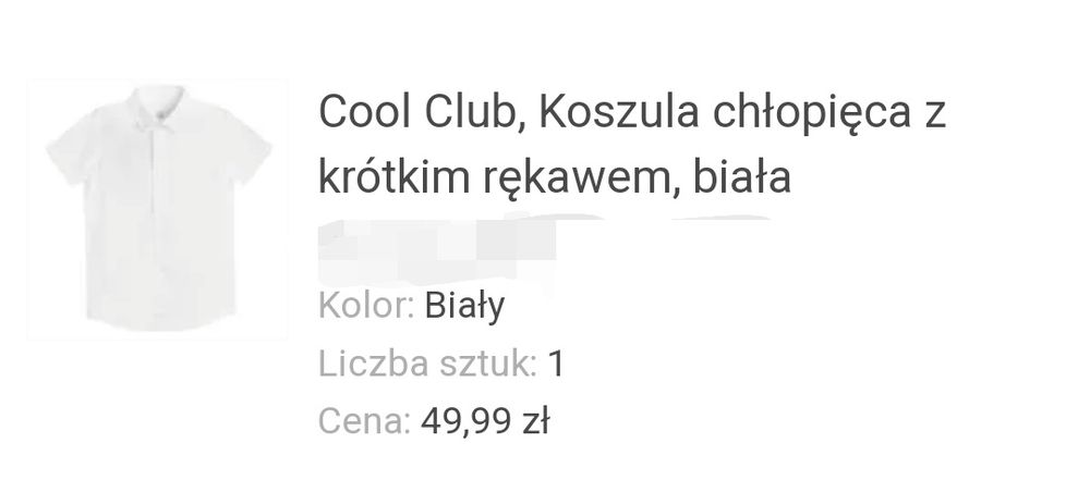 Koszula biała chłopięca