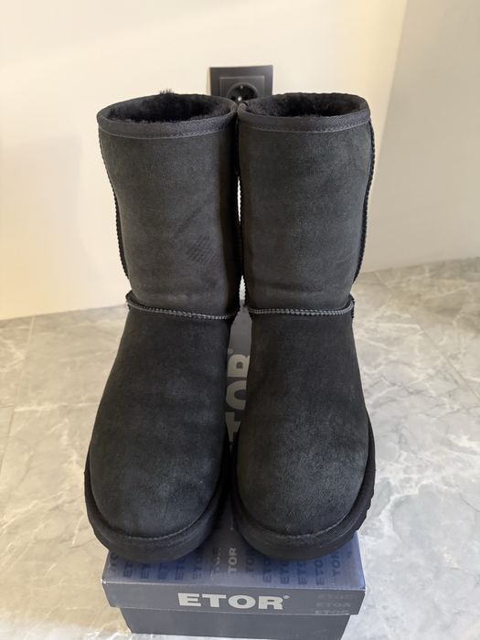 Ботинки Ugg classic short black men черевики boot