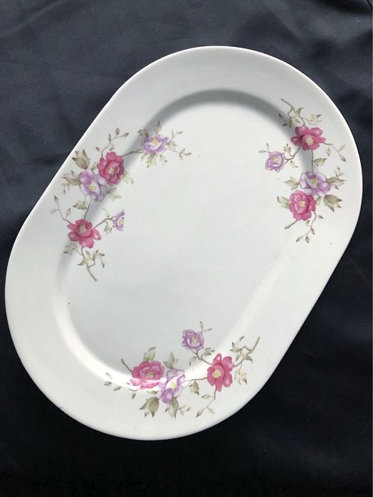 Wacławek z lat 70/80  duży porcelanowy półmisek kwiaty