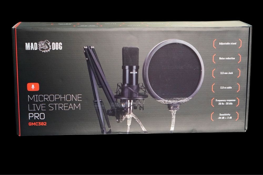 Mikrofon MAD DOG Pro GMC302 Jednokierunkowy streamingowy gamingowy