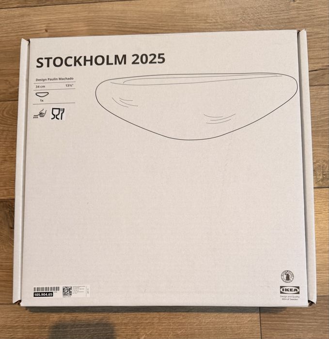 Stocholm 2025 IKEA miska, niebieskoturkusowa 34cm