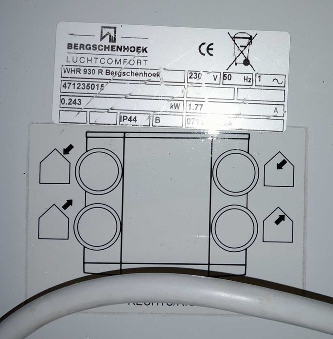 Rekuperator Luchtcomfort WHR 930 R 350 m3/ sterownik Wi-Fi