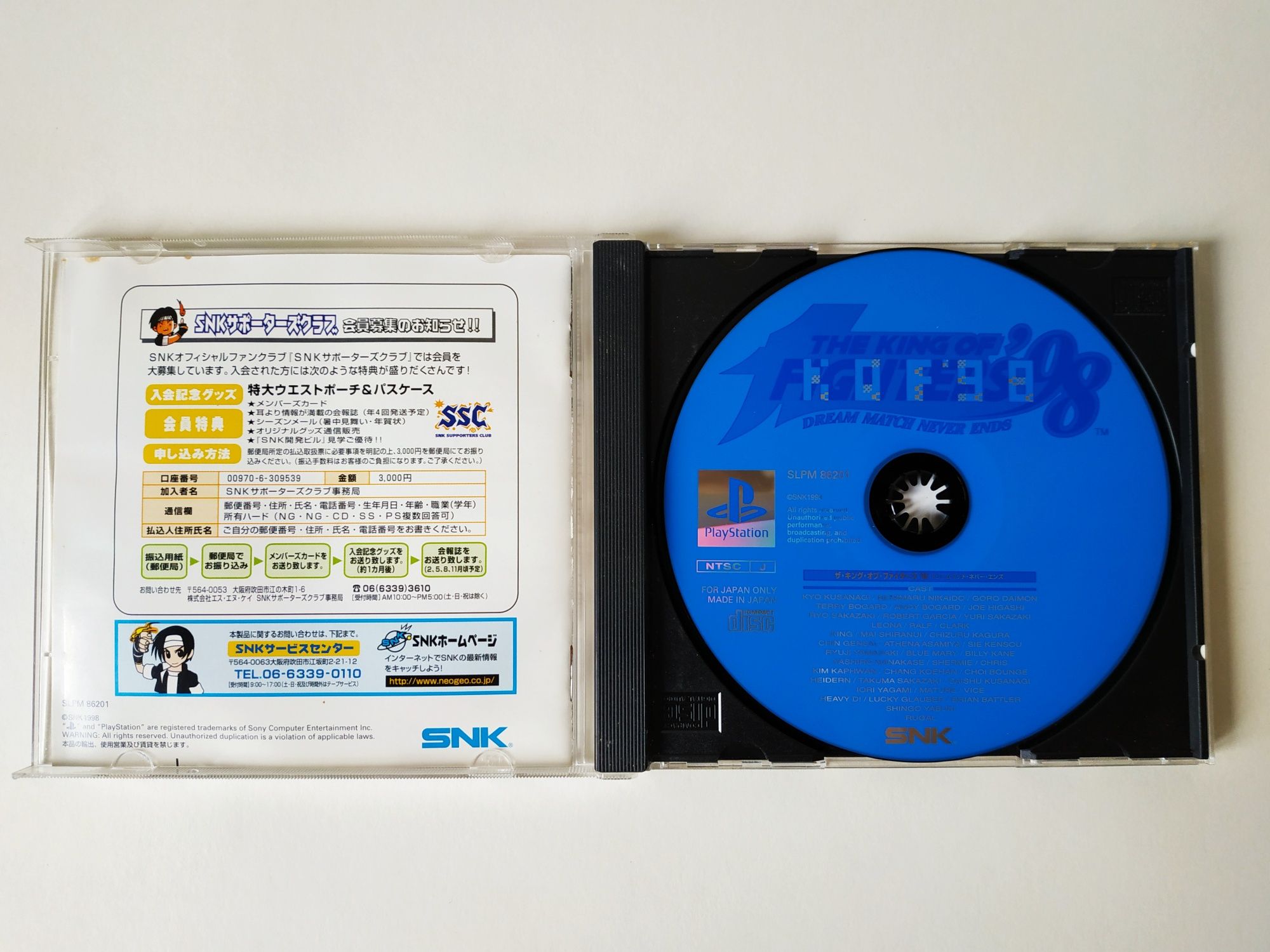 The King Of Fighters 98 PS1 SNK Sony Playstation 1 From Japan 