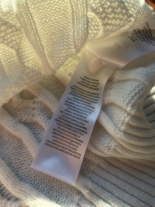 Sweter Polo Ralph Lauren Biały Cable-Knit Warkocze