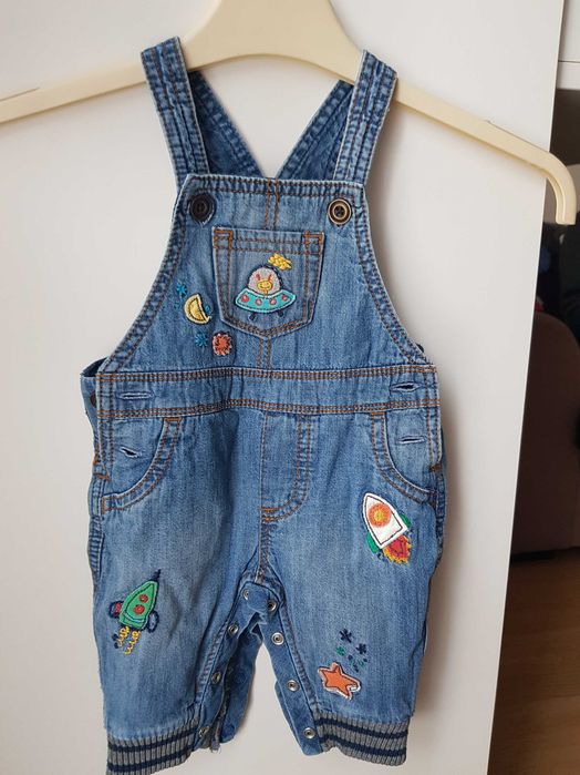 Jeansowe ogrodniczki Next roz. 62/68 stan bdb