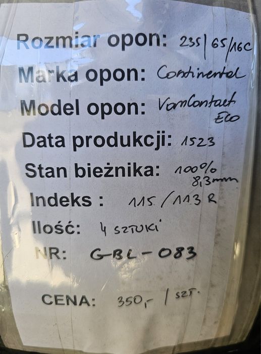 235/65R16C Continental Van Contact Eco Lato