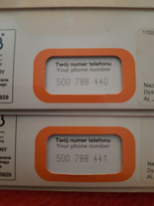 Karta karty sim orange nr 500... dla firmy lub pary złoty numer platyn