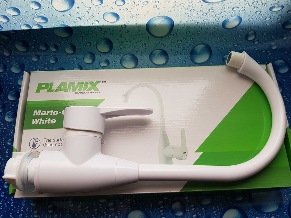 Смеситель змішувач для кухні Plamix Mario 011 White білий або Black