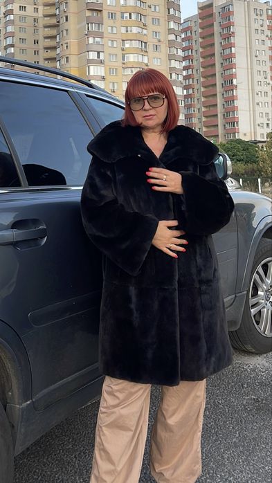 48-52 Норкова шуба BLACK glama SCANDINAVIA  95 см якість топ