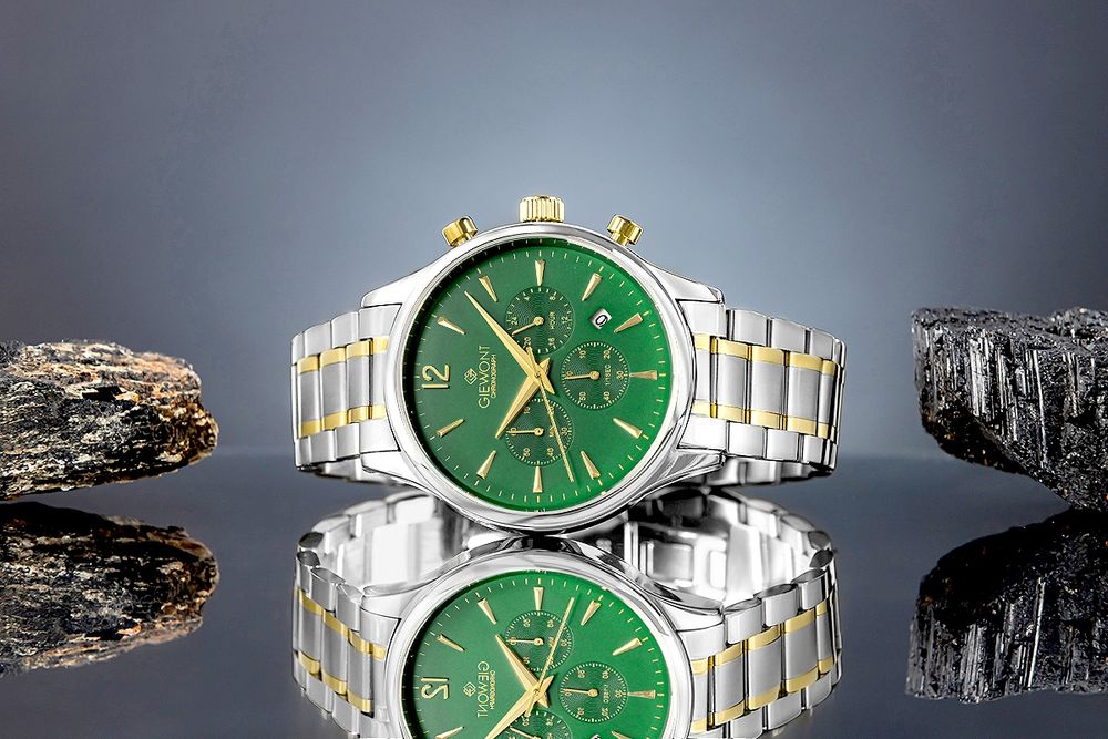 zegarek męski giewont chronograph sapphire zielony gw6310-b6
