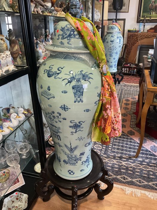 Vasos com tampa blue white classic style ,discrição abaixo