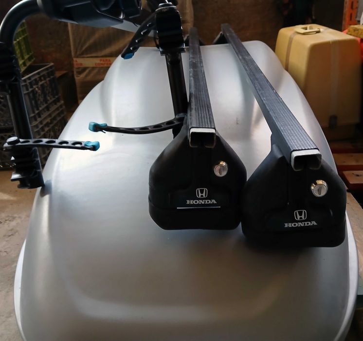 Mala Tejadilho 240L, Barras ORIGINAIS HONDA, Suporte PARA 2 BICICLETAS