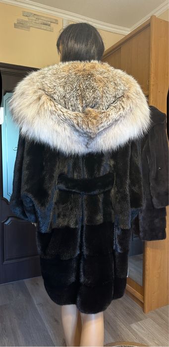 Рр 52-54-56. Норковая шуба Кимоно Легенда! Греция!