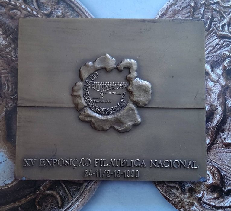 27126#medalha bronze XV exposição Filatélica Nacional 1990 em V N GAIA