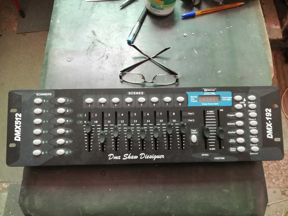 Controlador DMX, 192 Canais DMX 512 Consola para Iluminação de Palco