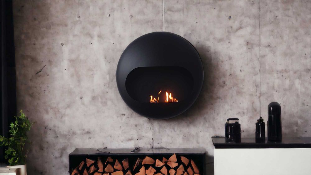 Biokominek ścienny industrialny