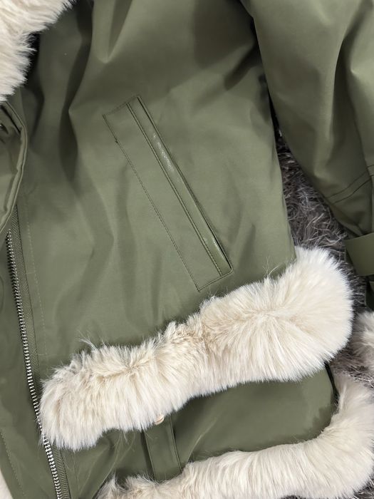 Kurtka zimowa khaki z futerkiem chicaca M/L