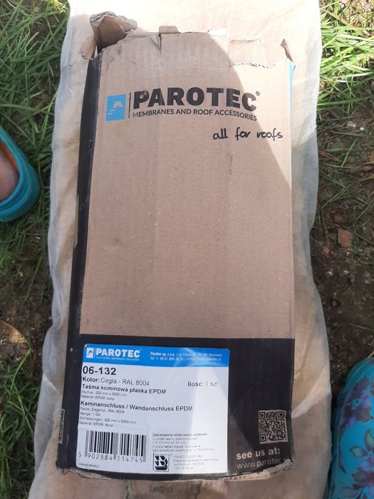 Parotec super cena taśma kominowa płaska EPDM RAL 8004