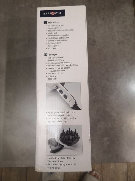 Фен IDEENWELT 2000W з дифузором