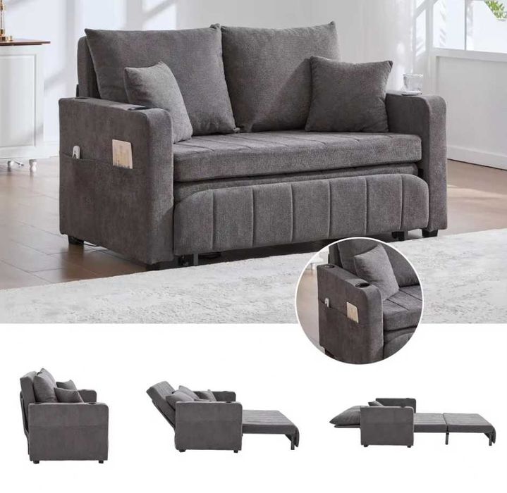 Wielofunkcyjna, rozkładana sofa z USB