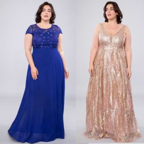 Vestidos de cerimônia tamanhos grandes, até o 56