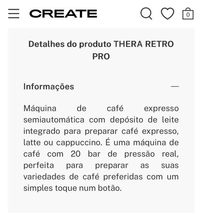 Máquina de café Create - Thera Retro Pro - Máquina De Café Expresso Semiautomática De 20 Bar