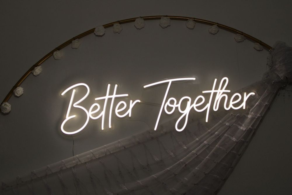 Weselny Neon LED „Better together” - 110x30cm
