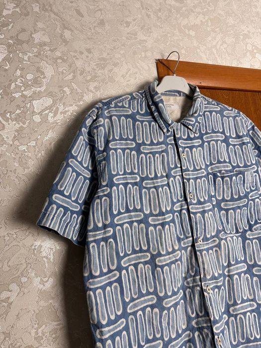 Universal works сорочка handblock print camp shirt, розмір l