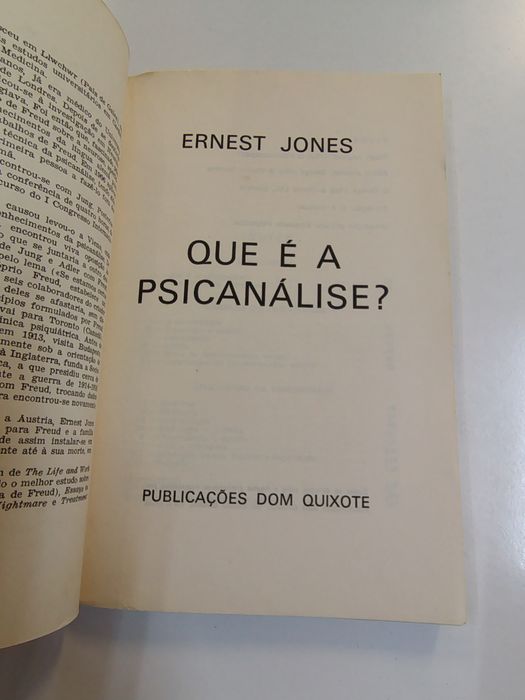 Que é a Psicanálise?, de Ernest Jones