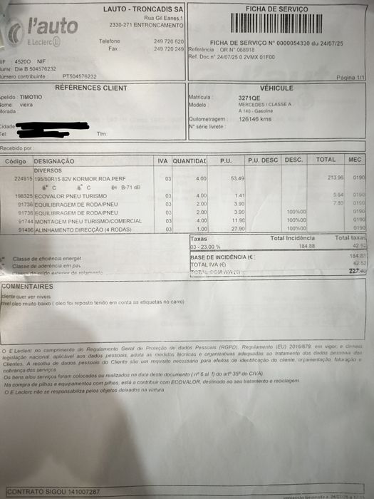 Mercedes A140 Elegance 1.4 | 129.000 km | Pintura Nova | Pneus  Novos