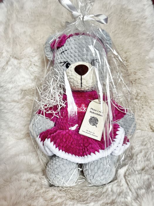 Miś ręcznie robiony na szydełku. Duży 35 cm. NA ZAMÓWIENIE
