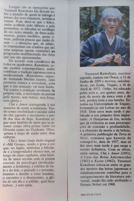 Chá e Amor - Yasunari Kawabata (Prémio Nobel da literatura 1968)