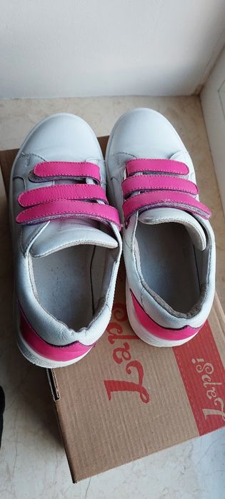 Кеди білі шкіряні Lapsi. Розмір 32. Кеды кожаные белые.