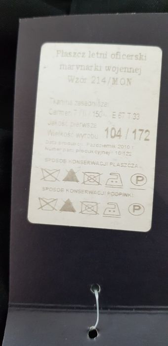 Płaszcz oficerski letni marynarki wojennej nowy z metkami