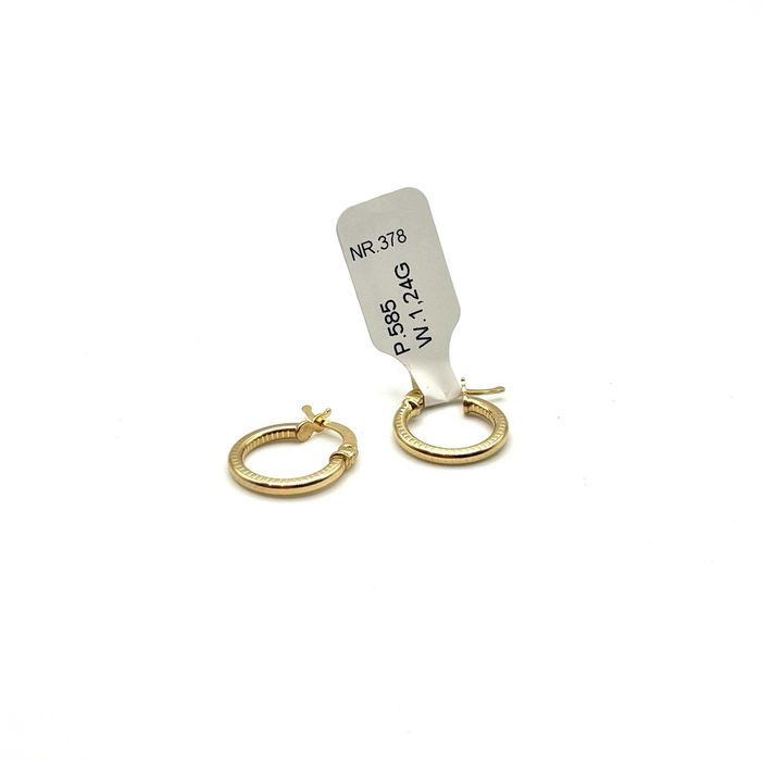 NOWE Złote Kolczyki W. 1.24g, P.585, nr.378 KRZY