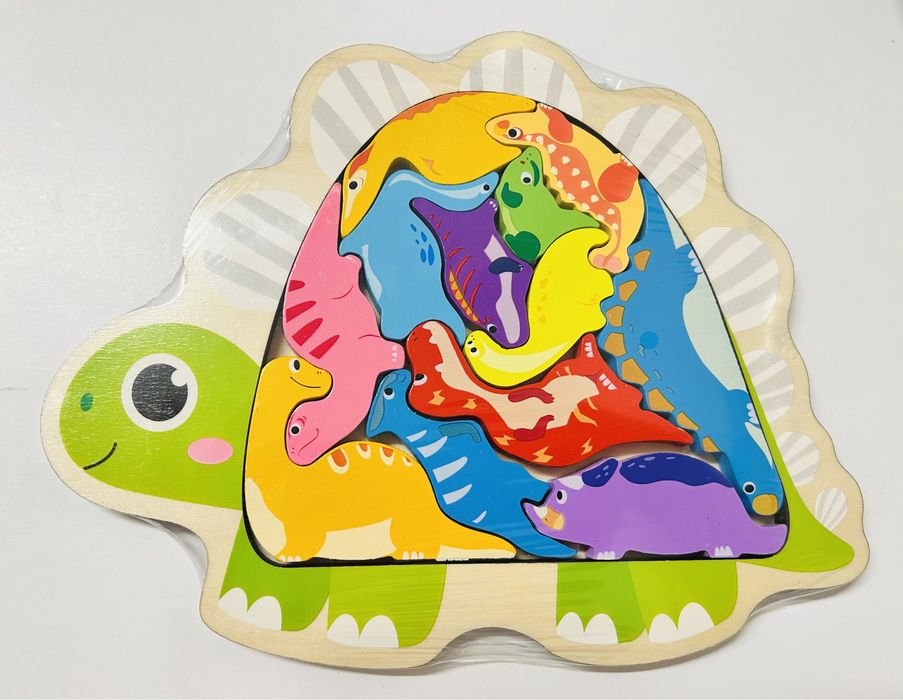 Układanka drewniana zabawka sensoryczna dino