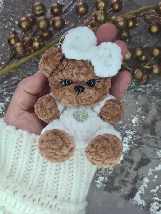 Brelok Breloczek Miś Zawieszka Prezent Ozdoby Handmade Na Szydełku